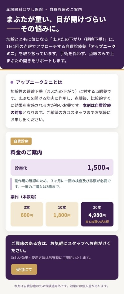 アップニークミニのご案内